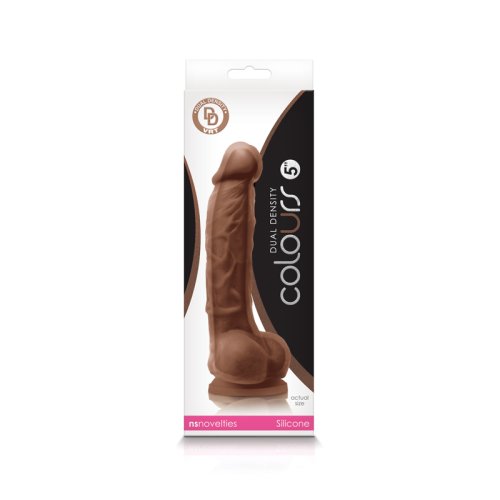 COLOURS DUAL DENSITY 5IN DILDO BROWN