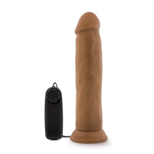 DR SKIN DR THROB 9.5IN MOCHA VIBRATING COCK W/ SUCTION CUP