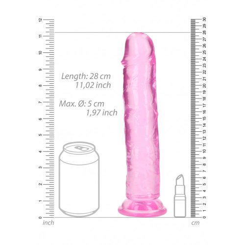 10\" Straight Dildo No Balls - Pink