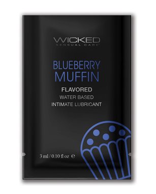 Wicked Sensual Care Water Based Lubricant - .1 oz Blueberry Muffin