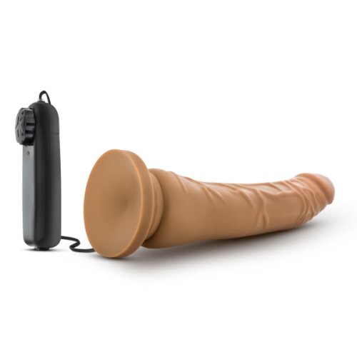 DR SKIN 8.5 VIBRATING REALISTIC COCK W/SUCTION CUP MOCHA\"