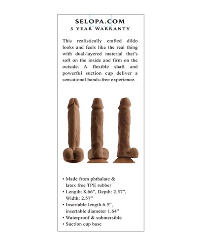 Selopa 6.5\" Natural Feel Dildo - Dark