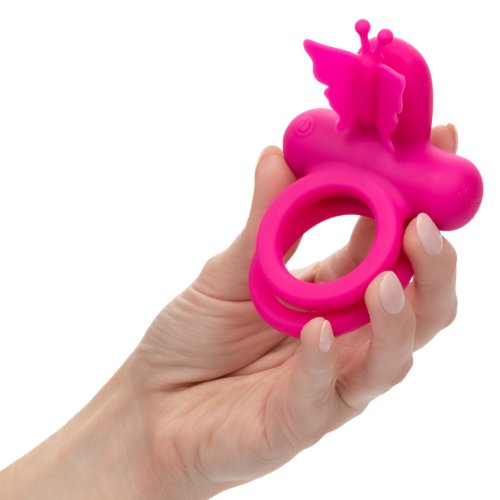 SILICONE RECHARGEABLE BUTTERFLY DUAL RING