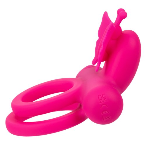 SILICONE RECHARGEABLE BUTTERFLY DUAL RING