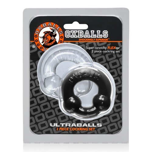 ULTRABALLS 2 PK COCKRING BLACK /CLEAR (NET)