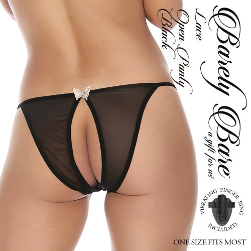 BARELY BARE LACE OPEN BACK PANTY Q/S