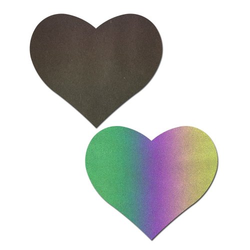 Reflective Rainbow Heart Pasties *