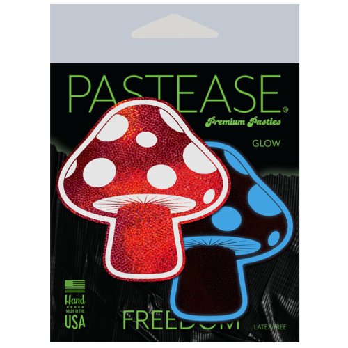 Glow-in-the-Dark Shroom Pasties - Red/Wh