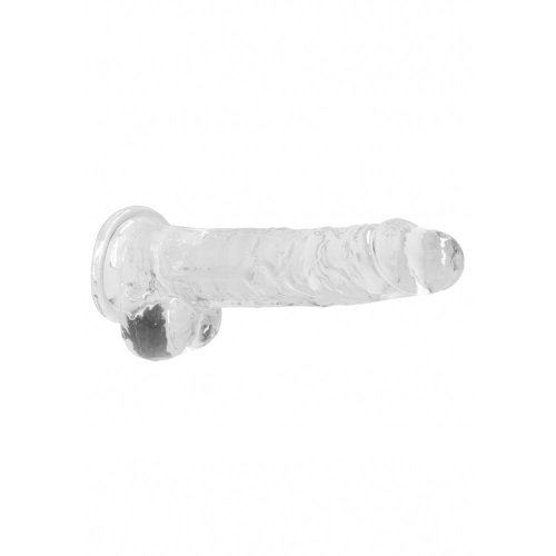 8\" Realistic Dildo With Balls - Transpar