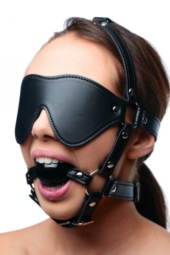 STRICT EYE MASK HARNESS W/ BALL GAG