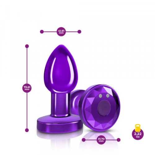 R/C Vibrating Metal Plug - Purple-Small