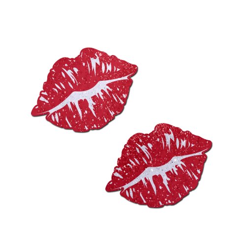 PASTEASE SPARKLY RED KISSING LIPS PASTIES