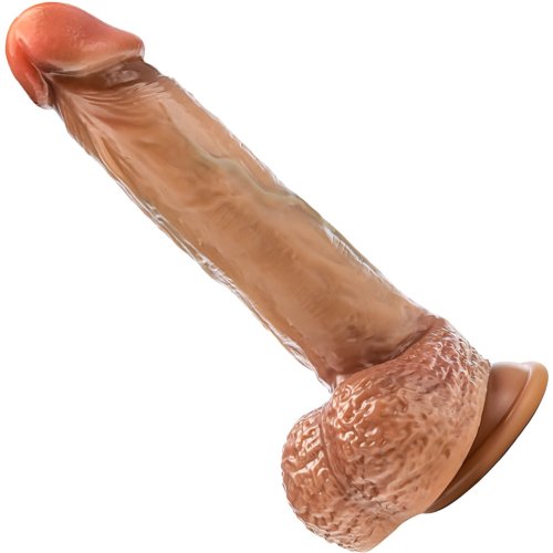 RENAISSANCE RAPHAEL 9.5 IN SLIDING FORESKIN DILDO TAN