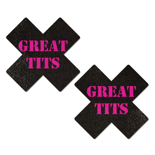 Black with Pink \'Great Tits\' Cross