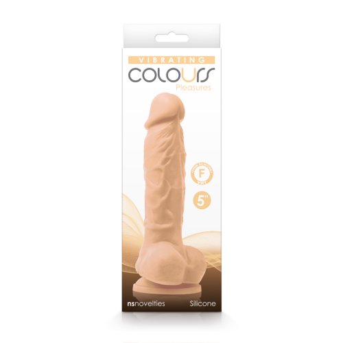 COLOURS PLEASURES VIBRATING 5 DILDO WHITE \"