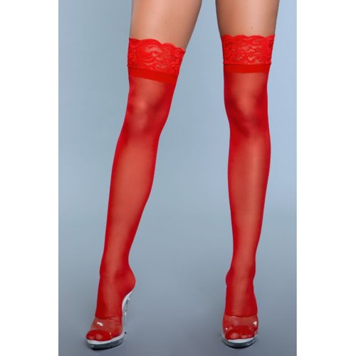 Keep A Secret Thigh Highs - Red