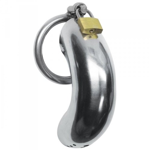 Locking Stainless Chastity Cage 3 rings