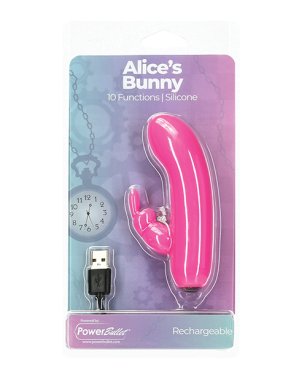 Alice's Bunny Rechargeable Bullet w/Rabbit Sleeve - 10 Functions Pink
