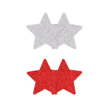 Pretty Pasties Stars Red/Silver 2 sets *