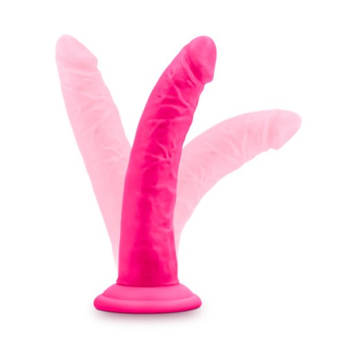 NEO ELITE 7.5IN SILICONE DUAL DENSITY COCK NEON PINK