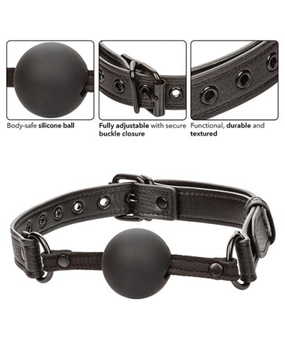 Nocturnal Collection Silicone Ball Gag - Black