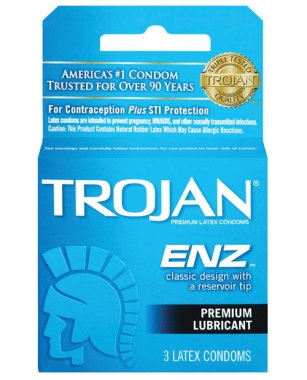 Trojan Enz Lubricated Condoms - Box of 3