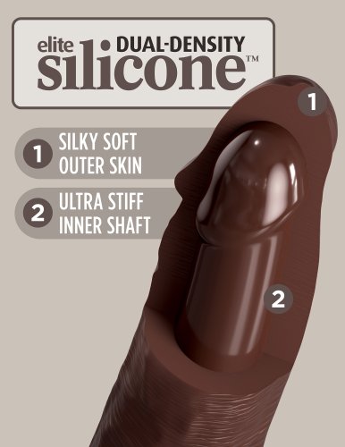 KING COCK ELITE 7 IN VIBRATING DUAL DENSITY BROWN