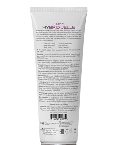 Wicked Sensual Care Simply Hybrid Jelle Lubricant - 4 oz