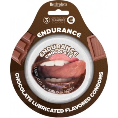 ENDURANCE FLAVORED CONDOMS 3PK-CHOCOLATE