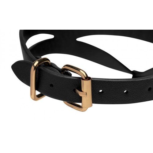 Bondage Baddie Black/Gold O-ring Collar