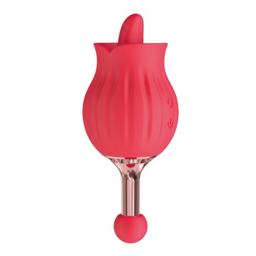 CLIT-TASTIC ROSE BUD DUAL MASSAGER RED