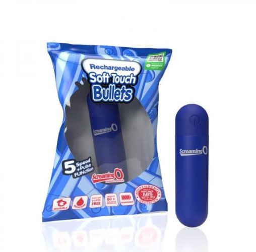 SCREAMING O SOFT TOUCH RECHARGEABLE BULLETS - BLUE