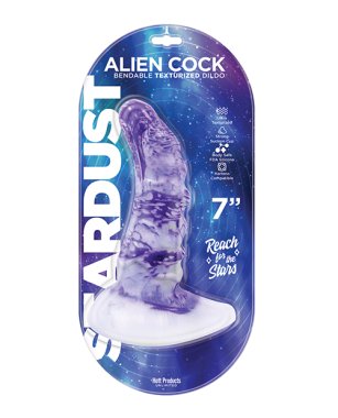 Stardust Alien Cock Silicone Textured Dildo - Purple