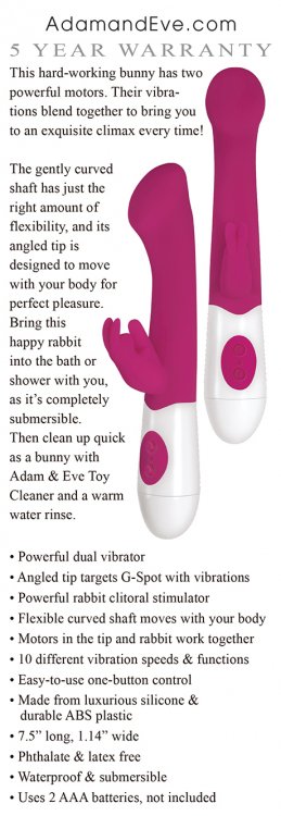 Adam And Eve Bunny Love Silicone G Pink Sex Toys Canada Online