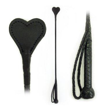 Riding Crop Heart Leather 26in