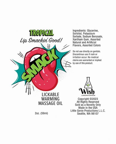 Smack Warming Massage Oil - 2 oz Cherry