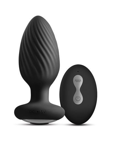 Renegade Alpine 2.0 Gyrating & Vibrating Butt Plug w/Remote - Black