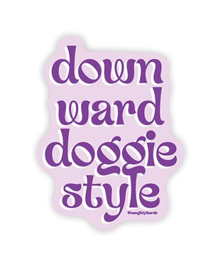 Downward Doggie Naughty Sticker - Pack of 3