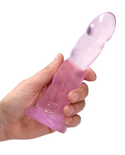 Shots RealRock Crystal Clear Non Realistic 7\" Dildo - Pink