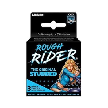 Lifestyles Rough Rider Studded - 3 pk