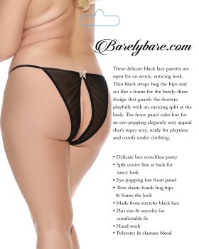 BARELY BARE LACE OPEN BACK PANTY Q/S