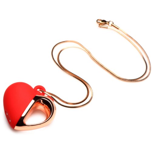 10X Vibrating Silicone Heart Necklace