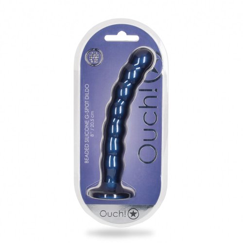 Ouch! Beaded G-Spot Dildo 8\'\' - Blue