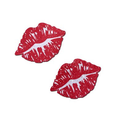 Kisses Sparkly Red Kissing Puckered Lips