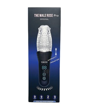 The Male Rose Pro Thrusting Rotating & Vibrating 3D Masturbator - Black