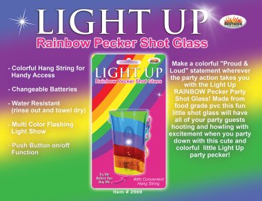 LIGHT UP RAINBOW PECKER SHOT GLASS