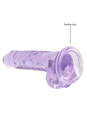 REALROCK 7IN REALISTIC DILDO W/ BALLS CLEAR PURPLE