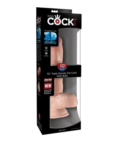 King Cock Plus 10\" Triple Density Fat Cock w/Balls