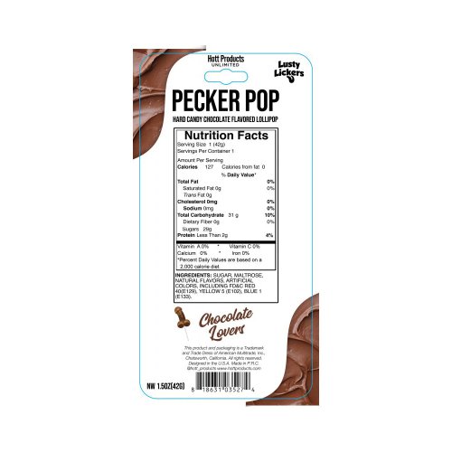 Lusty Lickers Pecker Pop - Chocolate
