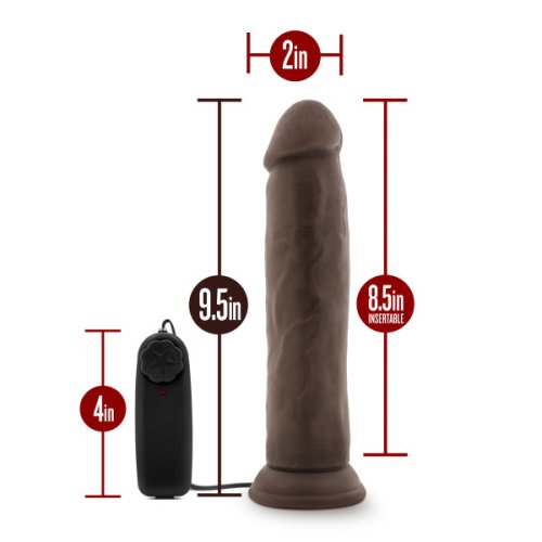 DR SKIN DR THROB 9.5IN VIBRATING COCK W/ SUCTION CUP CHOCOLATE